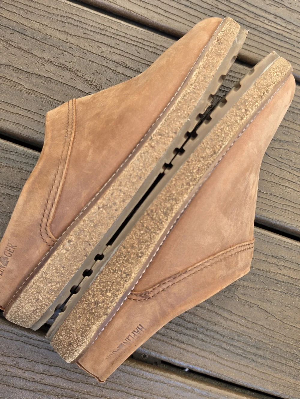 Haflinger Brown Suede Slip-On Clogs